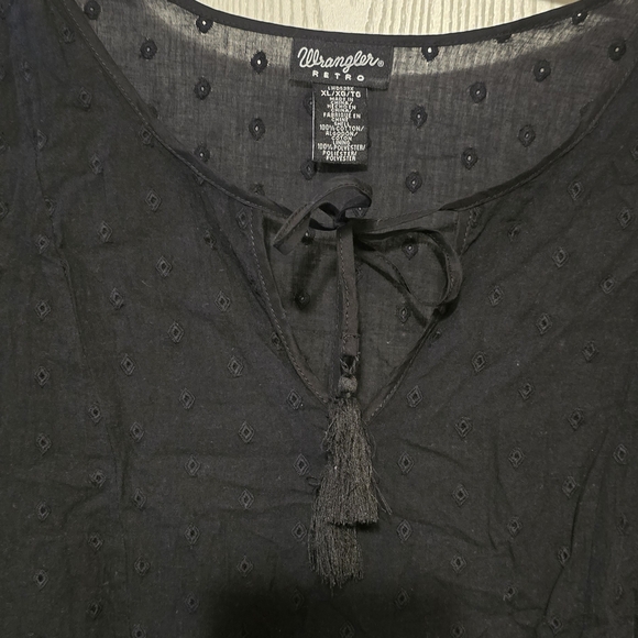 Wrangler Retro Long Sleeve Black Dress with Tassel - Picture 1 of 5